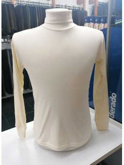 Camiseta cuello cisne unisex beige