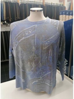 Jersey manga larga mujer tonos azules