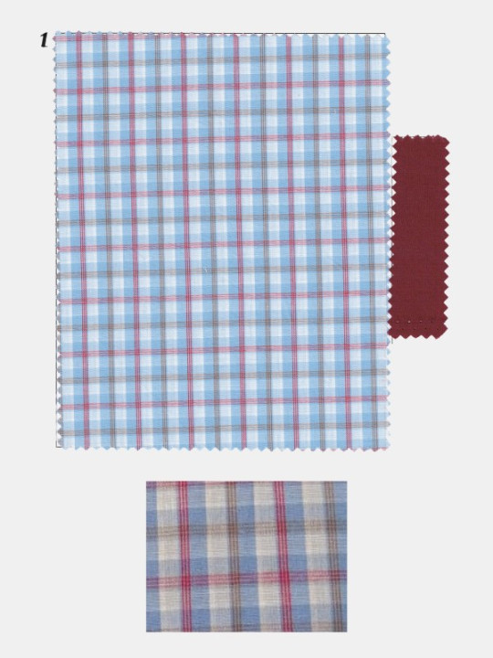 Camisa cuadros medianos azulgrana | Confecciones Josan