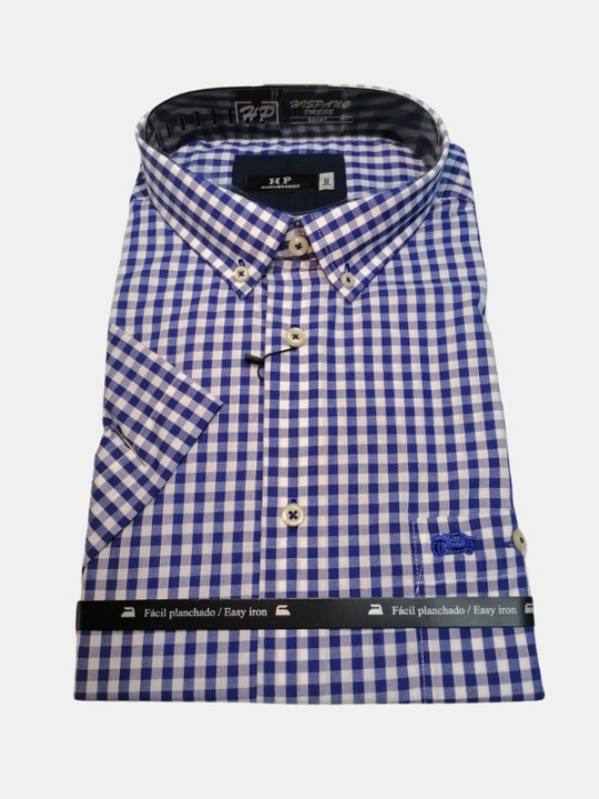 Camisa cuadros medianos azul marino