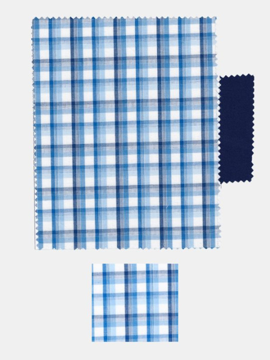 Camisa cuadros medianos en tonos azules