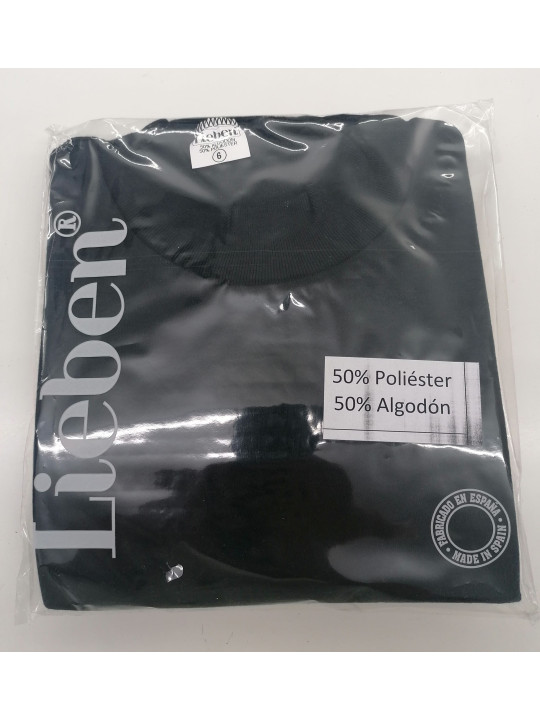 Camiseta cuello  semi cisne unisex negro
